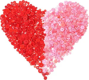 1000 Pieces Valentine‘S Day Buttons for Crafts Red and Pink Craft Buttons Bulk r - Picture 1 of 7