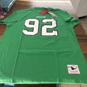 Herren Reggie weiß Mitchell & Ness PHILADELPHIA Adler Name Nummer T-Shirt neu mit Etikett - Bild 1 von 9