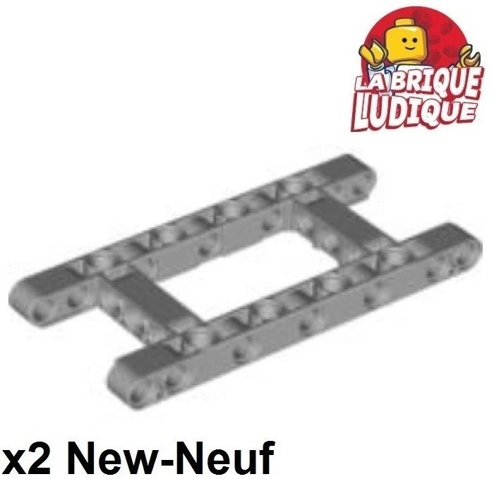 LEGO Technic 2x Liftarm Modified Rahmen Thick Open 5x11 Grau / Light B Gray - Bild 1 von 1