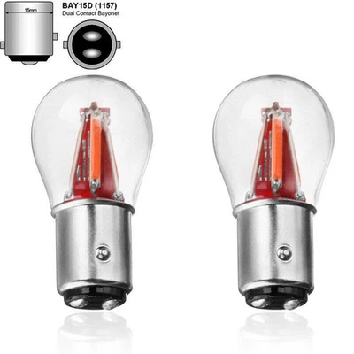 2STK P21/5W BAY15D 1157 Auto COB 4 LED Bremslicht Rückleuchte KFZ DC 12V-24V Rot - Bild 1 von 4