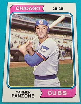 1974 Topps    #484 Carmen Fanzone Chicago Cubs Baseball Card O5 - Image 1 of 2