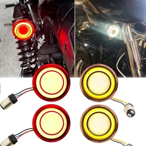 4x Front Rear 2" Led Turn Signal Lights 1157 Bulb For Harley Davidson Motorcycle - Picture 1 of 15