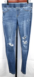 Old Navy Rockstar Mid-Rise Distressed Elastic Waist Jeans Size 8 Petite Blue - Picture 1 of 4