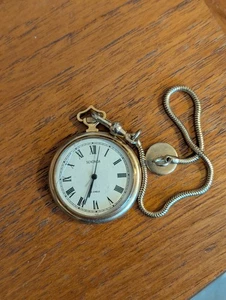 Vintage Sekonda 21 Jewels Open Face Mechanical Fob Pocket Watch & Chain Working - Picture 1 of 8