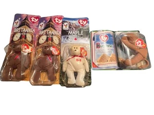 1999 ERROR TAGS TY RARE VINTAGE MINI BEANIE BABIES SET OF 4 MCDONALDS 1993 TAGs - Picture 1 of 11
