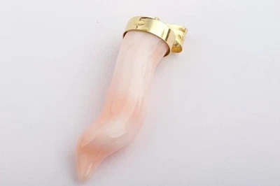 Cornetto Anhänger Lachsfarben Sardegna Korallen 750 Gelb Gold 18K Neu! - - Bild 1 von 4