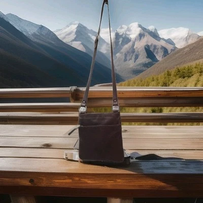 DEBENHAM-Ladies Brown  Leather Cross Body Bag Multiple Pockets Adjustable Strap  - Image 1 of 4