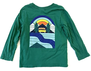 Hanna Andersson Boys Long Sleeve T Shirt Size US 5 (110cm) Kayak Camping Bus - Picture 1 of 9