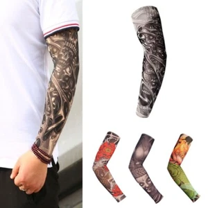 UK Tattoo Muster Kühlende Armsleeves Abdeckung UV Sonnenschutz Basketball Sport - Bild 1 von 10
