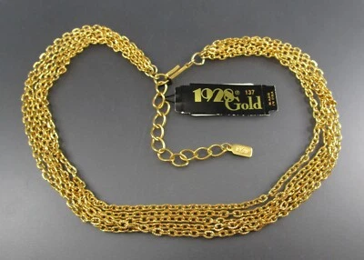 Nuevo Collar Ajustable 5 Cadenas Tono Oro 1928 8775 Foto 1 de 4