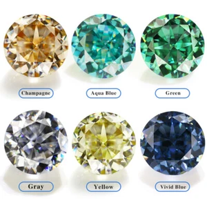 Crushed Ice Cut Round Moissanite Loose Stone VVS Gemstone Multicolor Fr Jewelry - Picture 1 of 17