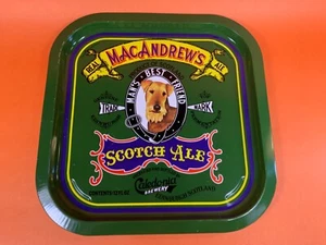 Vintage MacAndrew's Scotch Ale Man’s Best Friend Airedale Dog Metal Bar Tray VG - Picture 1 of 6