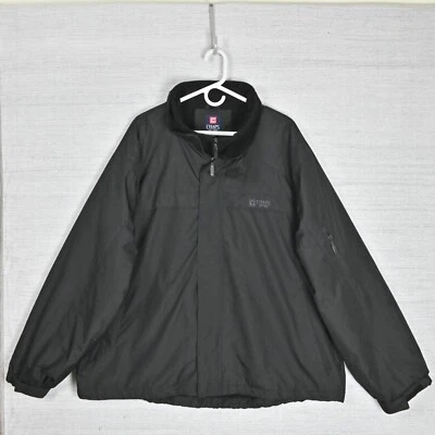 Chaps Softshell Fleece Lined Waterproof Windproof Thermal Black Rain Jacket 3XB - Image 1 of 4