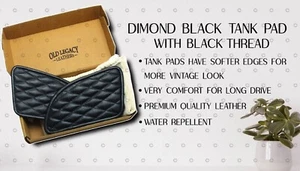 ROYAL ENFIELD CONTINENTAL GT 650 "TANK KNEE PAD WITH BLACK THREAD" - Picture 1 of 7