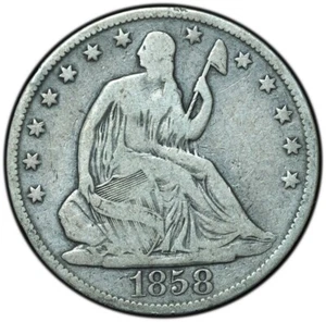 1858-O Seated Liberty Half Dollar Fine Detail - Superb Eye Appeal! - Picture 1 of 3