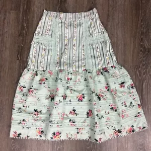 Hemant & Nandita Anthropologie Amour Floral Lace Mint Green Skirt Size S - Picture 1 of 8