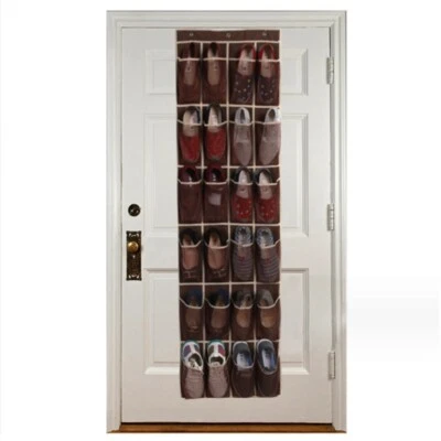 BANFLUXION 24 Pockets Door Wall Hanging Storage Bag Brown Portable Hanger Bag With Hook