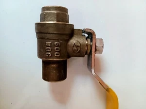 3/8" Brass Ball Valve - Full Port 600WOG Sweat - Picture 1 of 3
