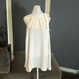 Women’s White Halter Neck Casual Loose Top Blouse Side Bow Tie Size 3XL NWT - Picture 1 of 7