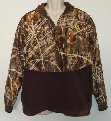 Gamehide Mens M Pullover 1/4 Zip Duck Hunting Fleece Jacket Advantage Max4 HD  - Image 1 of 4