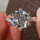 3.75 Ct Round Cut Moissanite 925 Sterling Silver Party Solitaire Cluster Ring