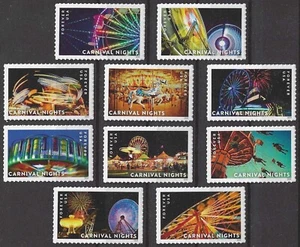 USA Sc. 5855-64 (F) Carnival Nights 2024 MNH 10 singles - Picture 1 of 1