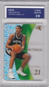 TIM DUNCAN ROOKIE CARD 1997/98 Skybox E-X2001 Spurs Basketball $$ RC GEM MINT 10 - Picture 1 of 1
