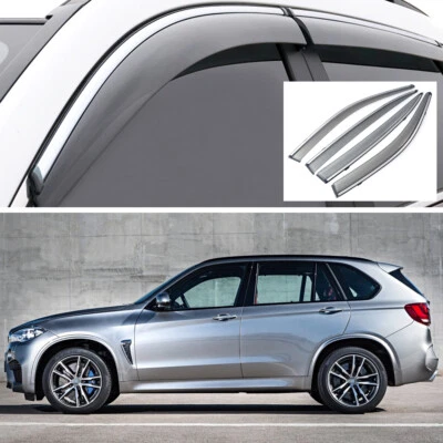 4Pcs Car Window Visor Vent Shade Deflector Sun/Rain for BMW X5 2007-2018 E70 F15 - Image 1 of 4