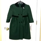 NWT Vintage Freeway Fashions Girls Deep Green Dress Coat Wool Velvet Jacket, 6x