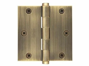 Emtek 910137 3-1/2" X 3-1/2" Square Steel Residential Duty Hinge, Antique Brass - Picture 1 of 1