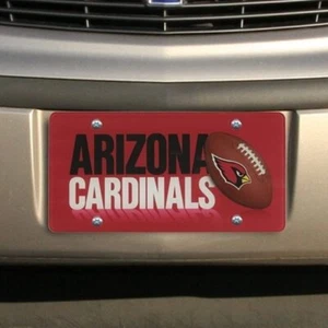 Arizona Cardinals Premium Laser Tag License Plate, Mirrored Acrylic, Printed,... - Picture 1 of 1
