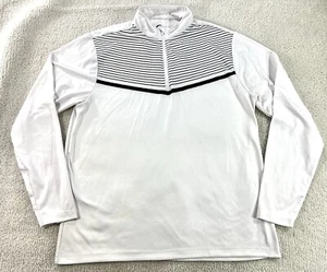 Zyia Active Athletic Pullover Striped 1/4 Zip Long Sleeve White Golf Mens XL - Picture 1 of 10