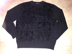 Thread and Stitch L/S black pullover Wool Blend floral and angels front Size L - Picture 1 of 5