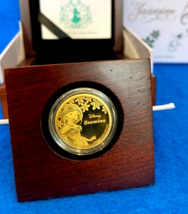 2015 Disney Princess Jasmine 1/4 Oz. Gold Proof Coin #04/1000 - Picture 1 of 5