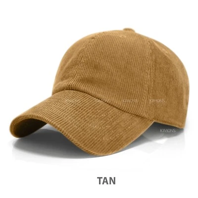 Sombrero de Pana Papá Béisbol Clásico Ajustable Gorra Lisa Unisex Algodón Cordón CO Foto 1 de 4