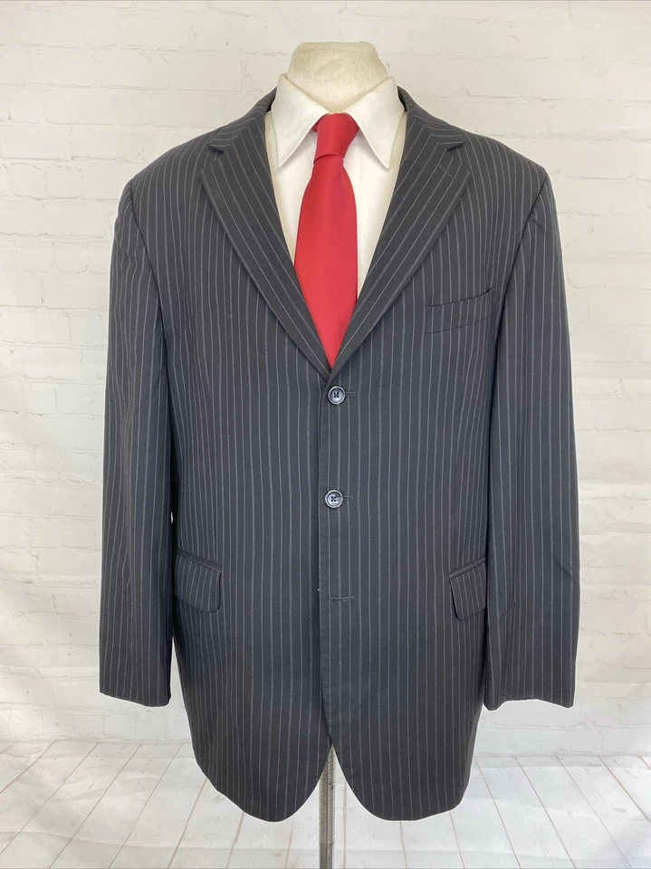 Paul Fredrick Men's Black Striped Blazer 44R $895 - Image 1 of 4