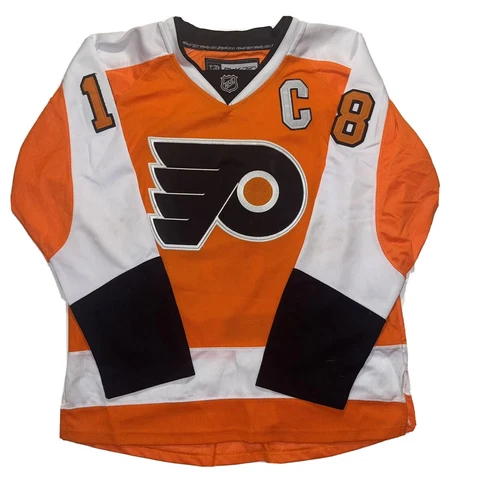 Phildelphia Flyers Mile Richards 18 Authentic Reebok CCM Jersey 50 Fight Strap Cover