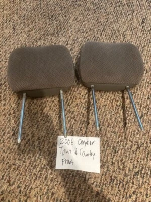 Chrysler Town Country 2001-2006 par reposacabezas delantero gris tela caravana OEM Foto 1 de 4