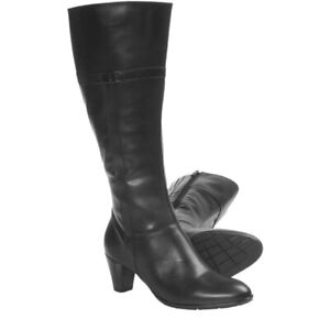 ARA Traci Womens Black Tall Leather Boots Full Zip Heeled Boots size 9.5