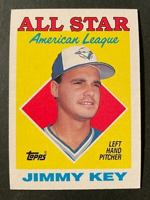 Jimmy KEY 1988 Topps All Star Baseball #395 Toronto Blue Jays - Image 1 of 2
