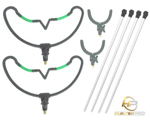 Bank Stick & Rod Rest Set 4 X Bank Stick, 2 X Adjustable V Rest & 2 x U Rest - Picture 1 of 10