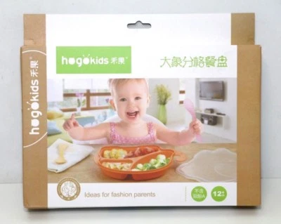 RayMoon Baby Elefant Tablett Aufgeteilte Teller Füttergeschirrset Platte Plastik - Bild 1 von 2