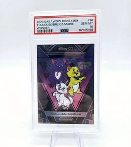 2023 Kakawow Disney 100 Toulouse Berlioz Marie Wonder 81/125 Aristocats PSA 10 - Imagen 1 de 6