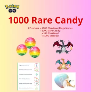 Pokémon Go - 1000 RARE CANDY - Friend Finder Medal - DONE in 24hrs - FAST SALE - Bild 1 von 1
