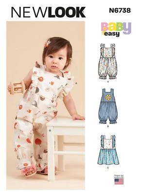 Schnittmuster Babykleid, Baby Latzhose NewLook nl6738 NB-L Baby (3-11 kg) - Bild 1 von 4