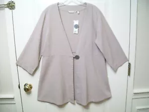 Soft Surroundings sz L Benedetta Cotton Gauze Topper Cardigan 1 Button NWT - Picture 1 of 10