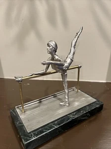 Ballerina statuina scultura barra lavoro Chilmark Studios peltro balletto USA 1984 - Foto 1 di 6