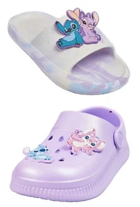 Girls Disney Stitch Clogs + Charms Angel Summer Sliders Shoes Uk Size 8-3 - Picture 1 of 3