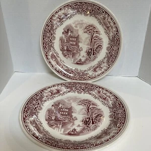 2 rote Myott Sons & Co Cambridge. 11 "X 1" Teller Made In England - Bild 1 von 7