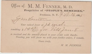 Fredonia NY GPC advt rev MM FENNER MD "Remedios para la gente" (i63) - Imagen 1 de 2